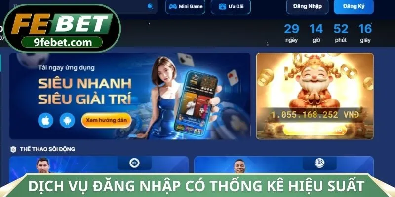 Dịch vụ đăng nhập có thống kê hiệu suất