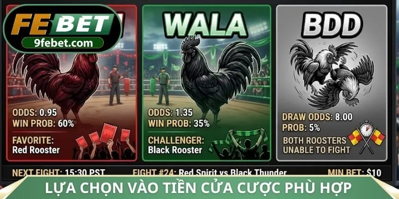 Lựa chọn vào tiền cửa cược phù hợp